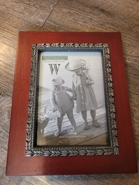 Weston Gallery Home Collection Cherry Wooden 5x7 Picture Frame Metal Border